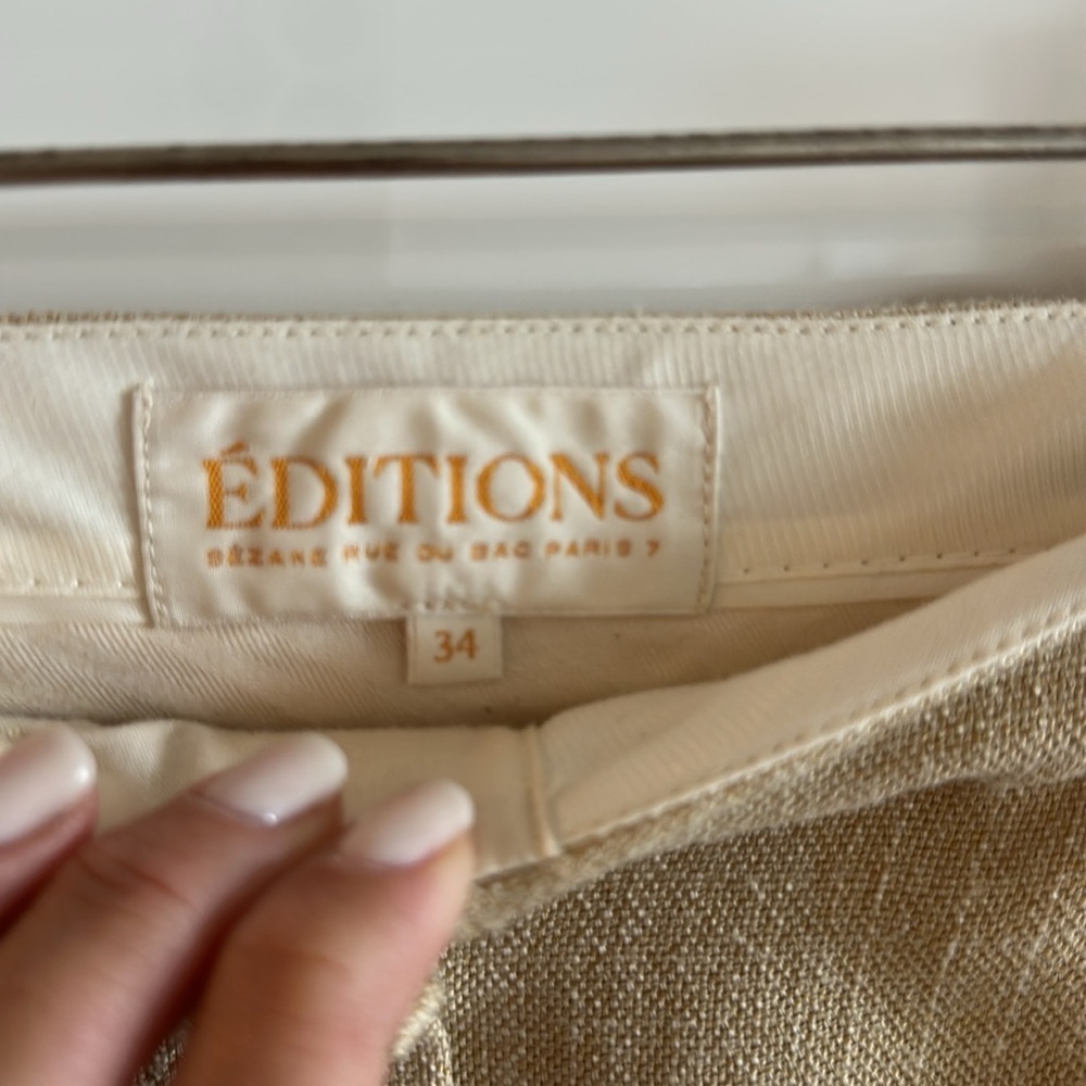 🌺 Sézane 🌺 EUC GIOVANNI TROUSERS LIGHT BEIGE SIZE 34/US2 - Picture 9 of 17